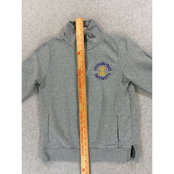 LSU Tigers League 1/4 Zip Campus Pullover Sweatshirt (Women's Small) Gray - Picture 10 of 13